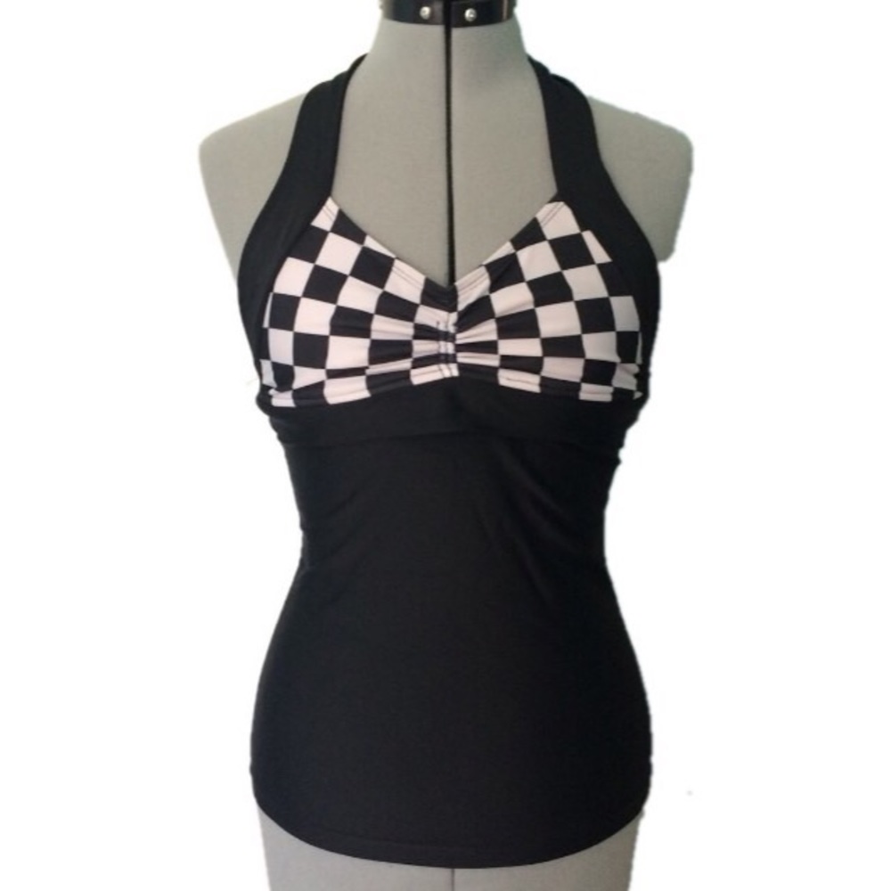 Convertible Sports Bra/Halter Black & White Small